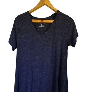 Navy Blue V-Neck Women's Top